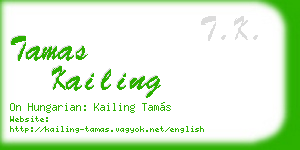 tamas kailing business card